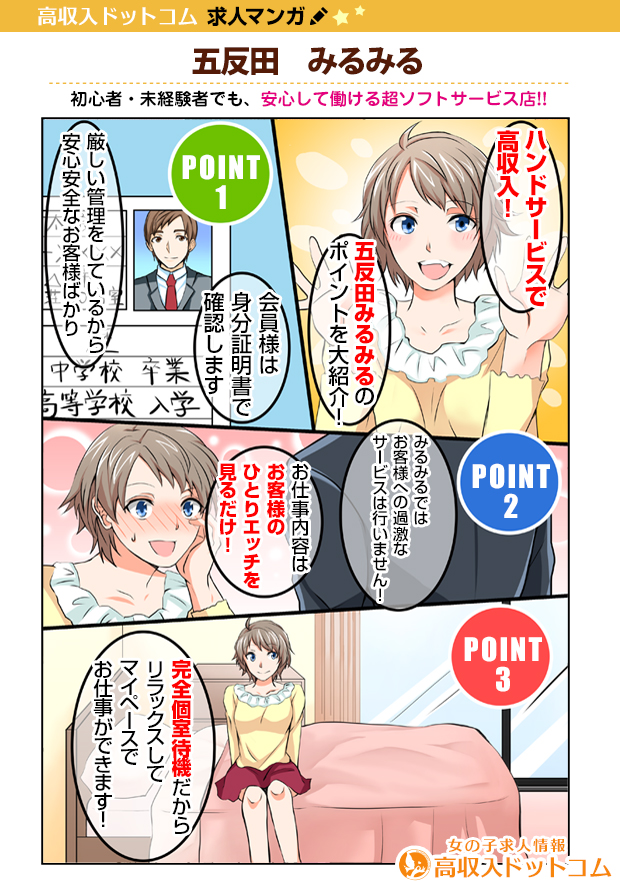 求人マンガ（五反田みるみる、品川/五反田/目黒、オナクラ）の1枚目