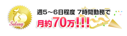 週3日間、6時間勤務で、約40万円！！